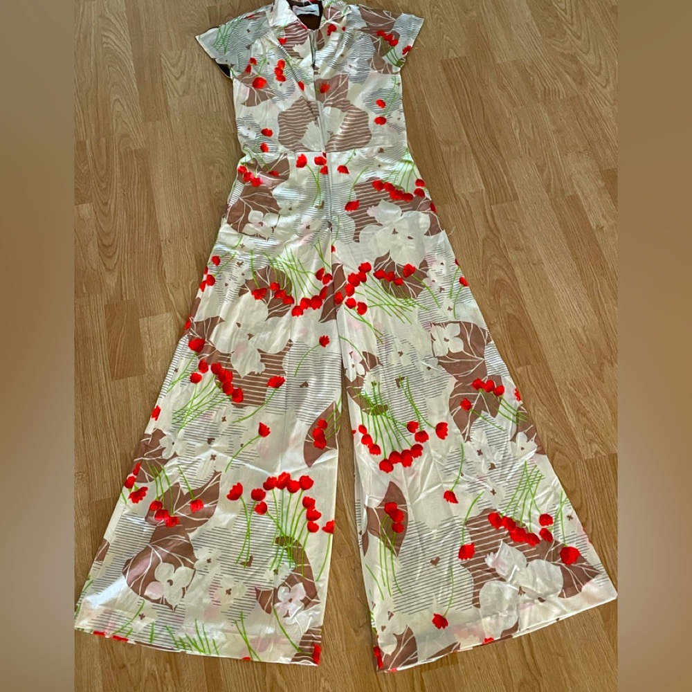 70s vintage jumpsuit beach pajama small